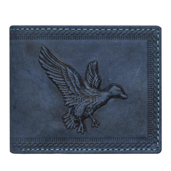 Handbags - 3047 Leather Wallets - 3D Embossed Realistic Duck Design Bifold Leather